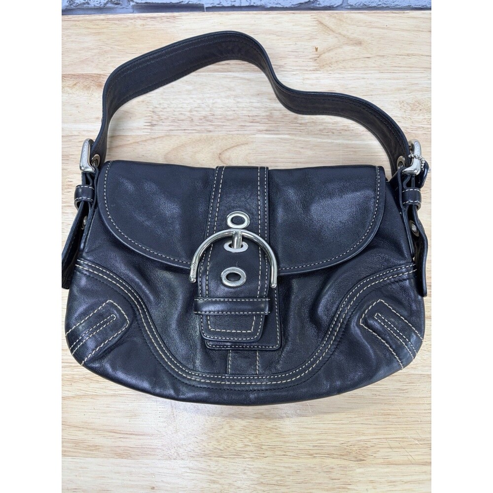 Coach SMALL Vintage Black Soho Y2K Leather Shoulder Bag F10188 Near Mint